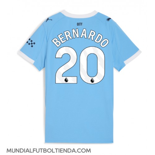 Camiseta Manchester City Bernardo Silva #20 Primera Equipación Replica 2025-26 para mujer mangas cortas